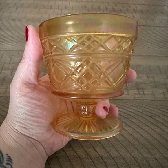 Vintage Depression Glass Yellow Golden Glow Glass Cup Bowl Dish - Picture 2 of 5